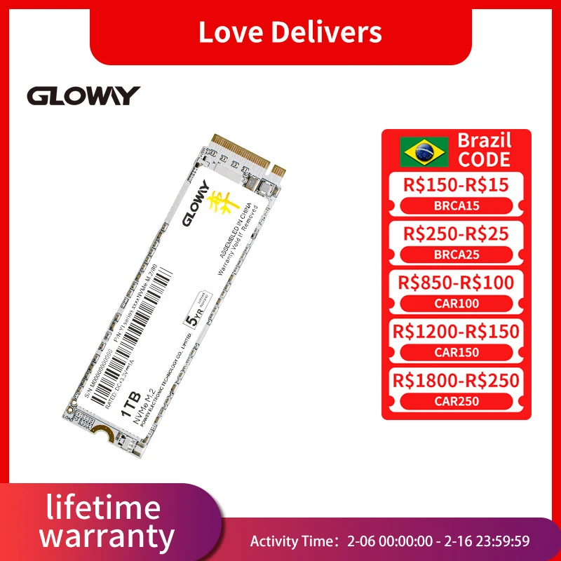 Gloway Ssd M.2 2280 Nvme 1Tb 512Gb 2Tb Pcie 4.0X4 Disco Rigido Interno Ssd M2 Per Desktop E Laptop