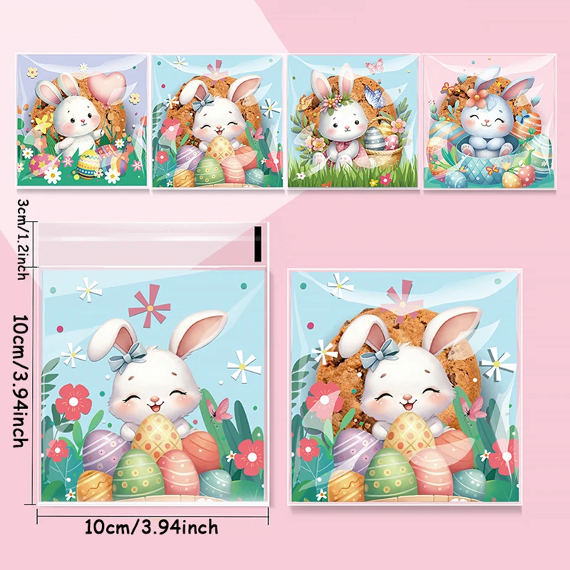 100 Pezzi Sacchetti Biscotti di Pasqua Sacchetti Pasqua Caramelle