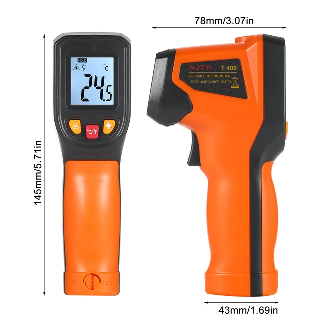 NJTY Infrared Thermometer Non-Contact Digital Temperature Gun -50°C~600°C IR  Thermometer for Industrial, Kitchen Cooking - AliExpress