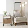 Rattan Wood End Side Accent Table Nightstand with Storage 3