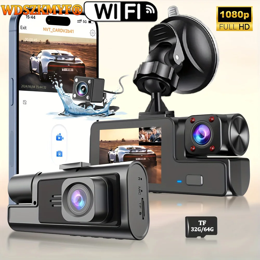 3Camera Dash Cam For Car Camera 1080P Video Recorder WIFI Car DVR Front Rear View Camera Night Vision Black Box Car Accessories 1