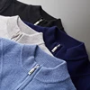 100% Soft Cashmere Men's Clothing Sweater Half-High Zipper Pullover Autumn Winter Warm Basic Knitted Jumper Pull Homme 1
