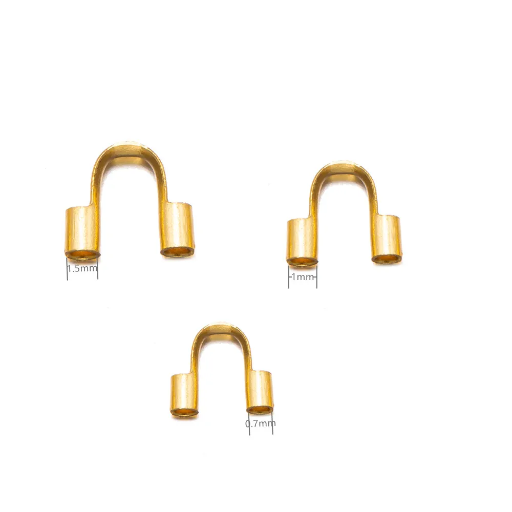 20 Stück 0,7mm Edelstahl U-Form Protektoren Schlaufen Crimp Perlen Verschlüsse Anschluss DIY Halsketten Armbänder Perlen Schmuck herstellung – Detail 1