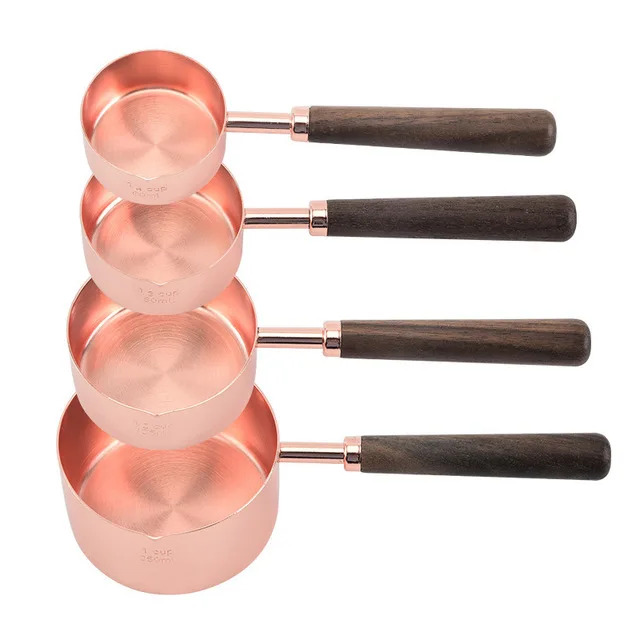 Set 8 Misurini E Cucchiai Dosatori In Acciaio Inossidabile 430 | Kit Cucchiai Da Cucina, 4 Tazze E 4 Cucchiai, Ergonomici, Impilabili - 4