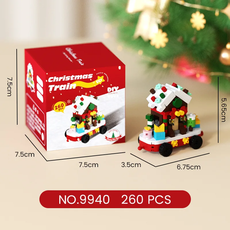 Festive Holiday Tree Particle Building Set - Creative Micro Bricks Educational Toy