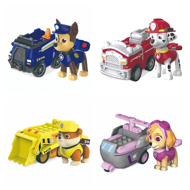 Paw Patrol Rescue Dog Puppy Set Toy Car Patrulla Canina Toys Action Figure Model Marshall Chase Rubble Vehicle Car Kid Toys Gift 2