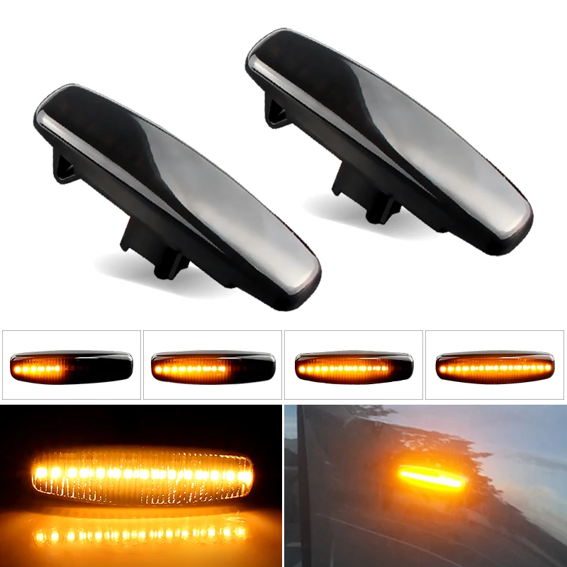 AD Clear Lens Amber LED Side Marker Lights For Infiniti M35/M45/Q40/Q60 – Front Bumper Turn Signals (DOT/SAE)