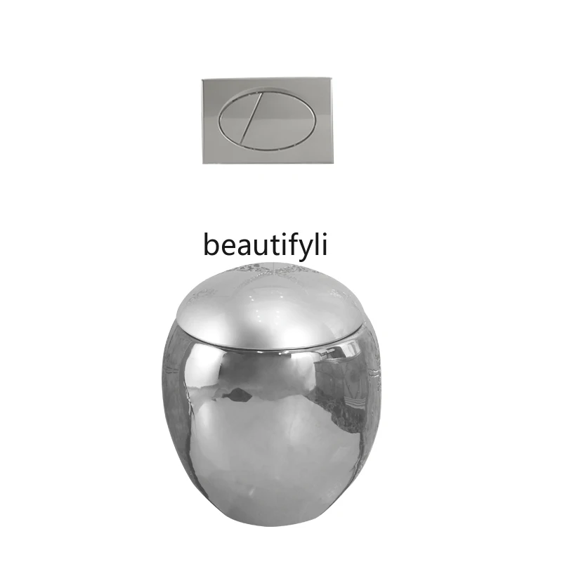 

Silver Wall-Mounted Toilet Household Wall-Mounted Hanging Pumping Sit Toilet Color Toilet Wall-Mounted