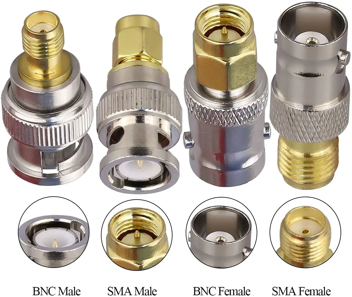 4 pz/lotto 2 pz/lotto connettori da BNC a SMA adattatore SMA BNC maschio a femmina per Antenna/cavo di prolunga SMA a BNC RF Connector kit