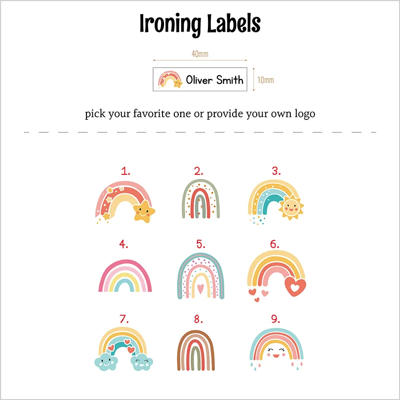 Personalized Rainbow Clothing Labels