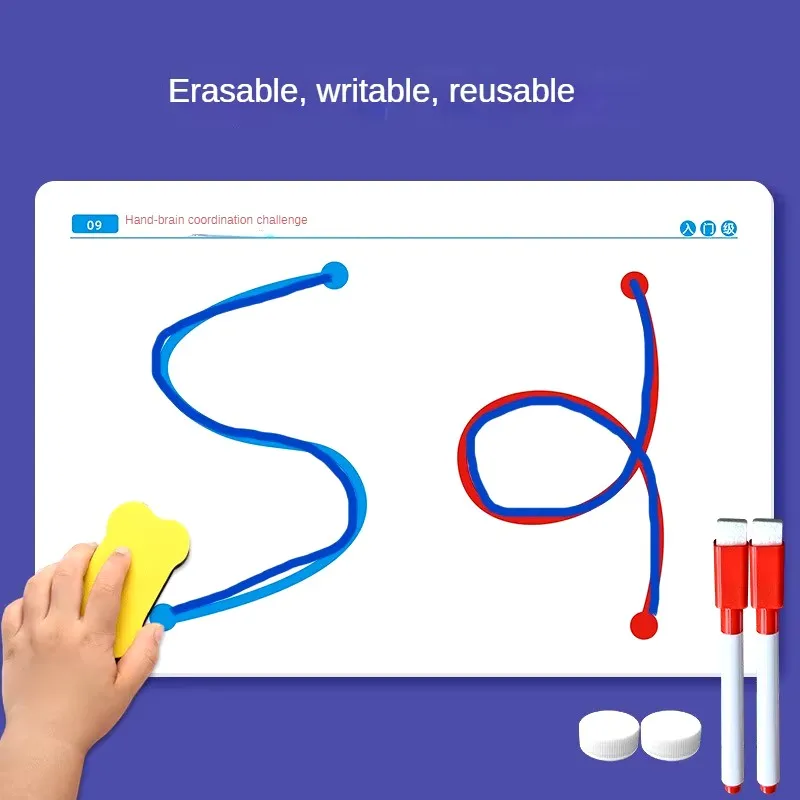 Kids 20pcs Left Right Brain Development Toy Whole Brain Thinking Training Educational Motor Training Aids Puzzle Color Shape Toy 3