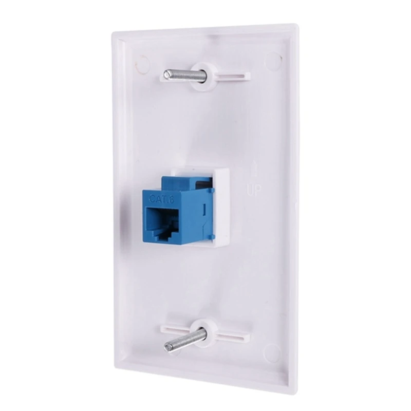Cat6 이더넷 벽 플레이트 콘센트, 1 포트 RJ45 네트워크, 암-암 벽 커플러 잭 플레이트, 쉬운 설치, 5 개