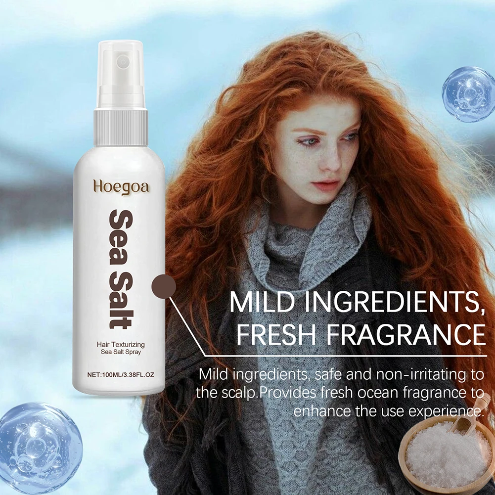 100ML Sea Salt Spray Texturizing Salt Spray Enhances Natural Texture Hair Styling Agent Thickening for Hair Style
