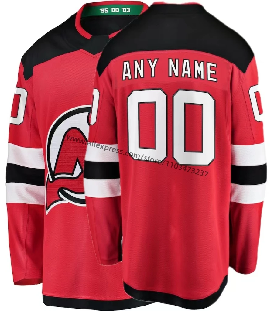 

Wholesale Stitched New Jersey Ice Hockey Jersey Red Name No. 86 Jack Hughes 13 Nico Hischier High Quality