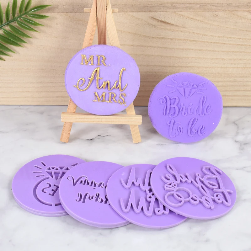 Wedding Cookie Cutters Bride To Be Mr Mrs Biscuit Embossed Mould Bridal Shower Party DIY Fondant Mold Cake Decorating Tools