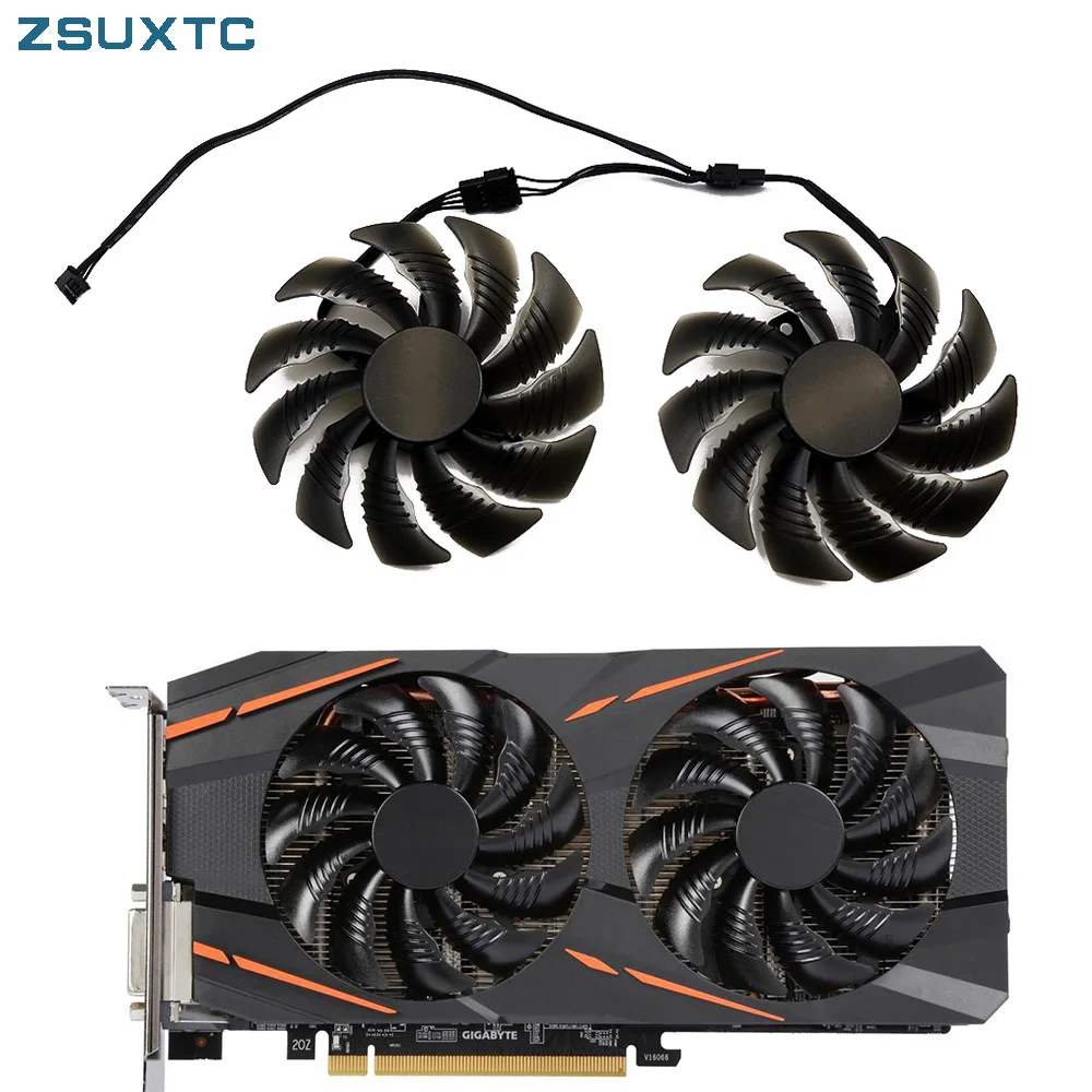 Ventola Di Raffreddamento 88Mm T129215Su Muslimah 4Pin Per Gigabyte Gtx 1050 1060 1070 960 Rx 470 480 570 580 Ventola Di Raffreddamento Della Scheda G