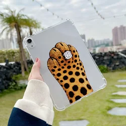 Pink Leopard Heart Bow Tablet Case - Edgy Aesthetic Design for Galaxy Tab S8 Plus (EP53)