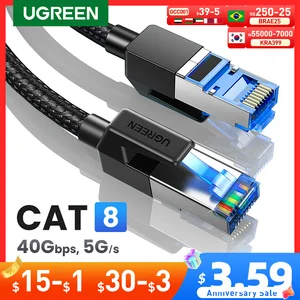 Image for UGREEN CAT8 Ethernet Cable 40Gbps 2000MHz CAT 8 Ne 