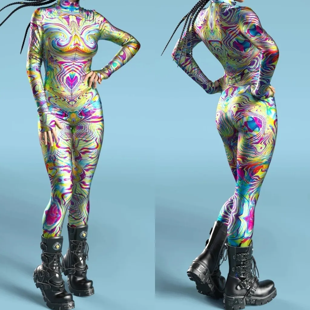 

Унисекс, кибер-панк, 3D цифровая печать, Хэллоуин, вечерние, одежда для ролевых игр, женский и мужской костюм для косплея, карнавальный комбинезон