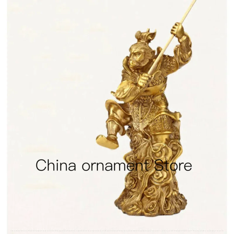 

Brass Chinese Fairy Tales Westward Journey Protagonist Monkey King Old Statue