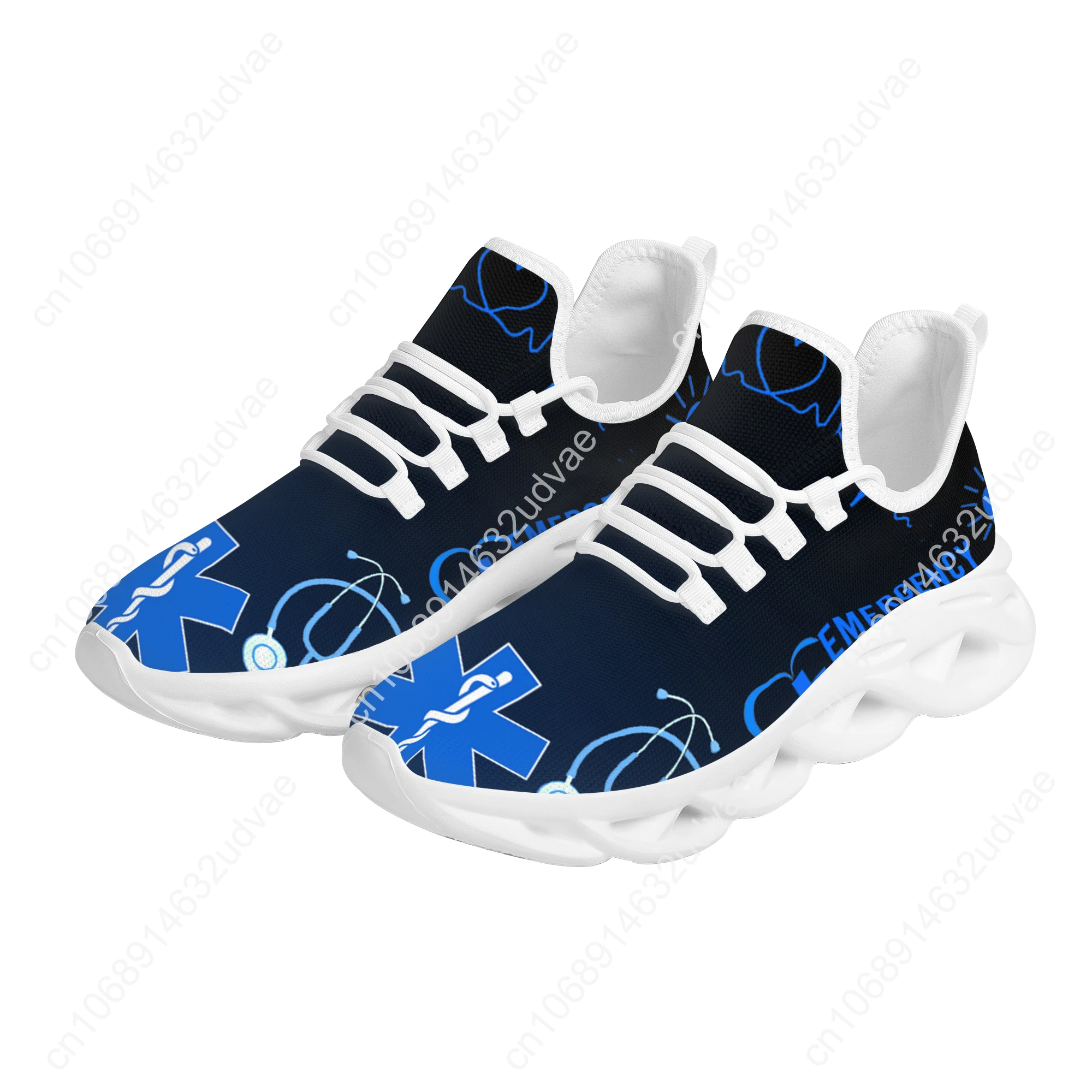 EMT EMS EMR Paramedic Print Shoes for Women Medical Surgical Design Breathable Sneakers Lace Up Footwear Zapatos