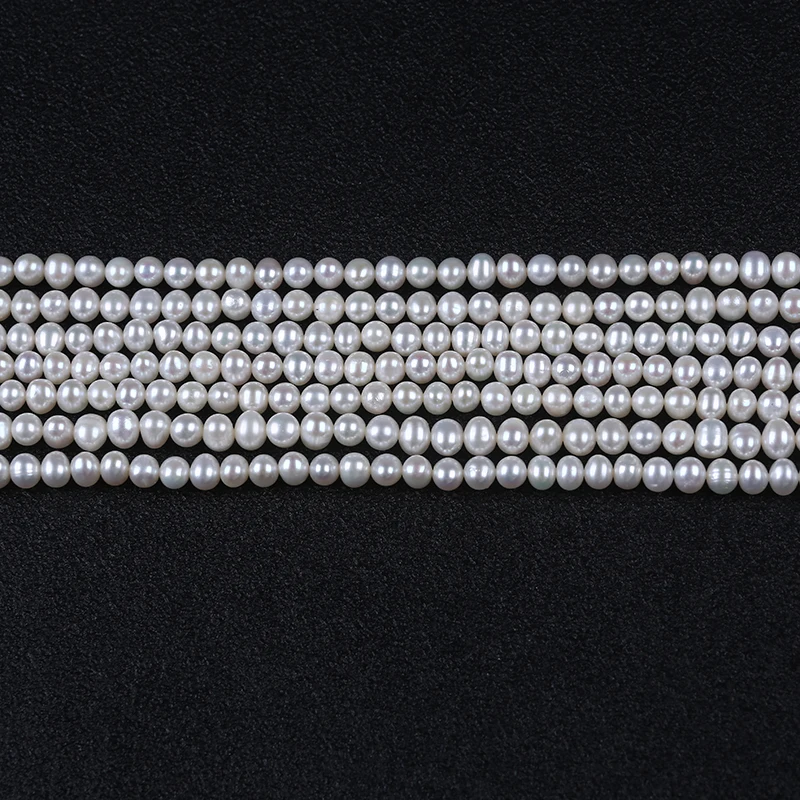 High quality 5-6mm White Potato Freshwater Pearl strand  jewelry making supplies  pearl beads