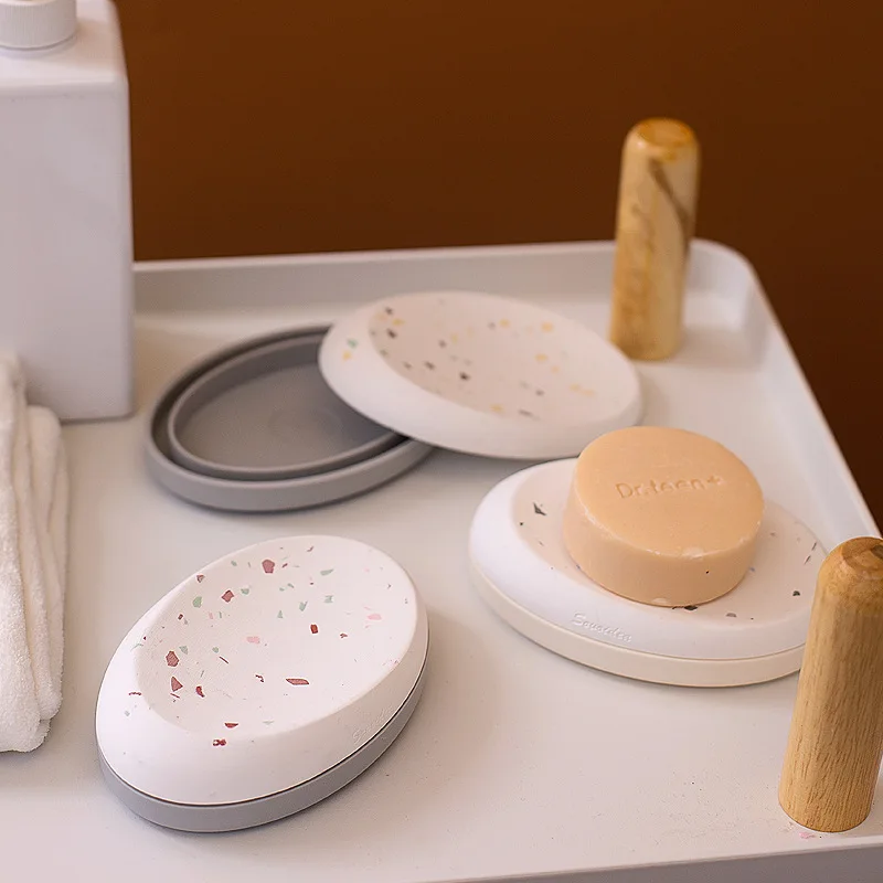 Popular Diatomaceous Earth Soap Holder Soap Box Bathroom Absorbent Washbasin Bathroom Supplies