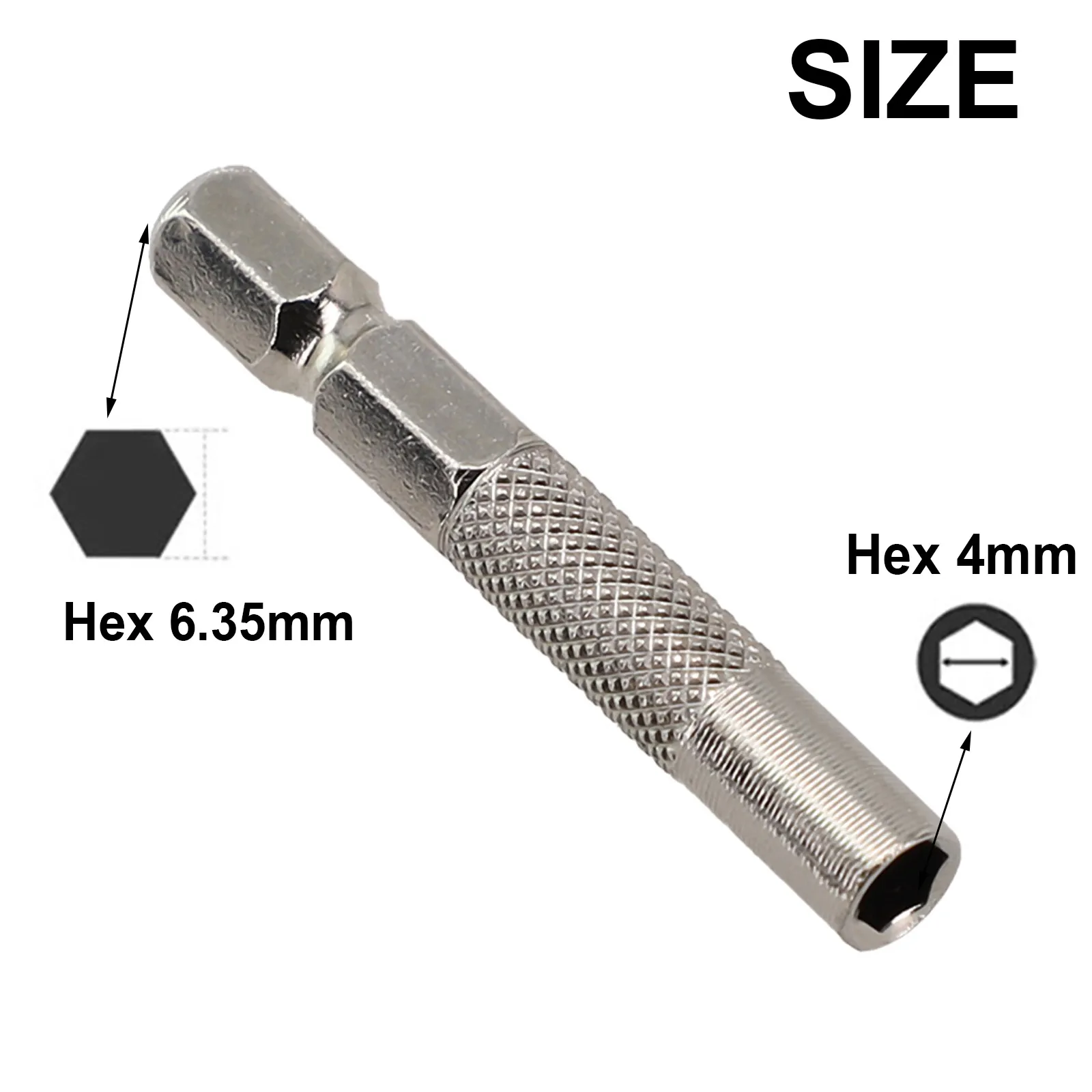 2 stücke Fahrer Buchse Adapter Hex Schaft 1/4in Insert Bit Adapter Zu 4mm Elektrische Schraubendreher Buchse Halter Hülse verlängerung Bar – Detail 1