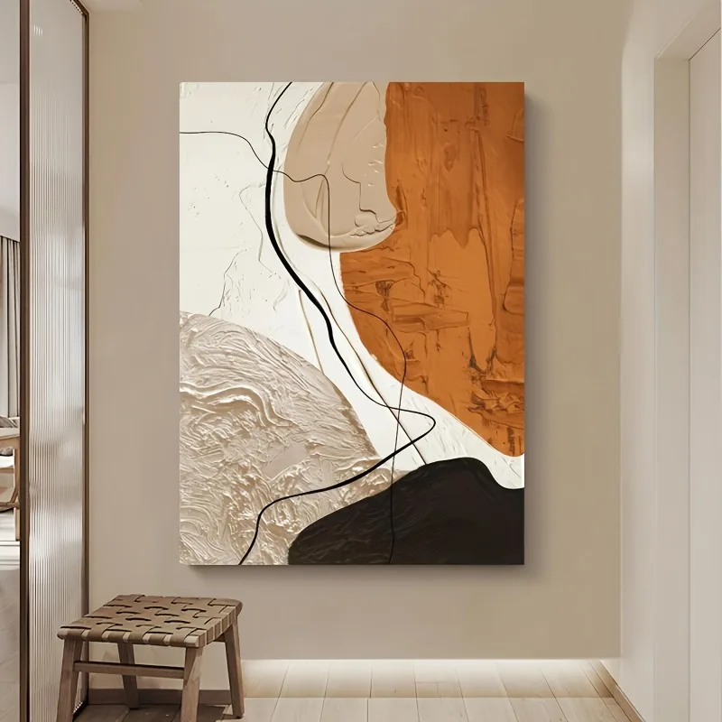 Quadro 2D su tela con arte astratta a linee, senza cornice per l'arredamento moderno di casa e spazi creativi. Regalo perfetto per le festività - immagine 3