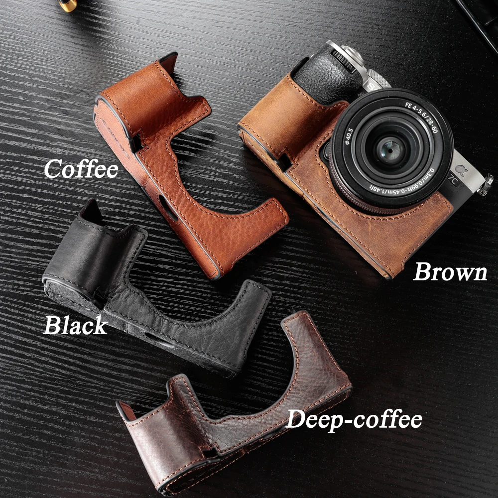 Sony A7C Ii Mezza Borsa Per Fotocamera In Vera Pelle Fatta A Mano Per Sony A7C A7C Ii