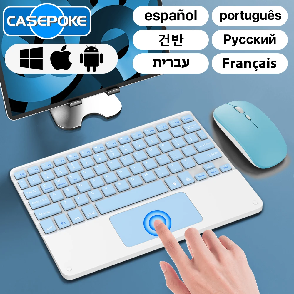 Tastiera Wireless Con Touchpad Per Tastiera E Mouse Bluetooth Android Ios Windows Per Tablet Samsung Apple Lenovo Phone