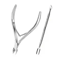 Premium Stainless Steel Nail Care Manicure Tool Set (Silver 2PCS Style 4)