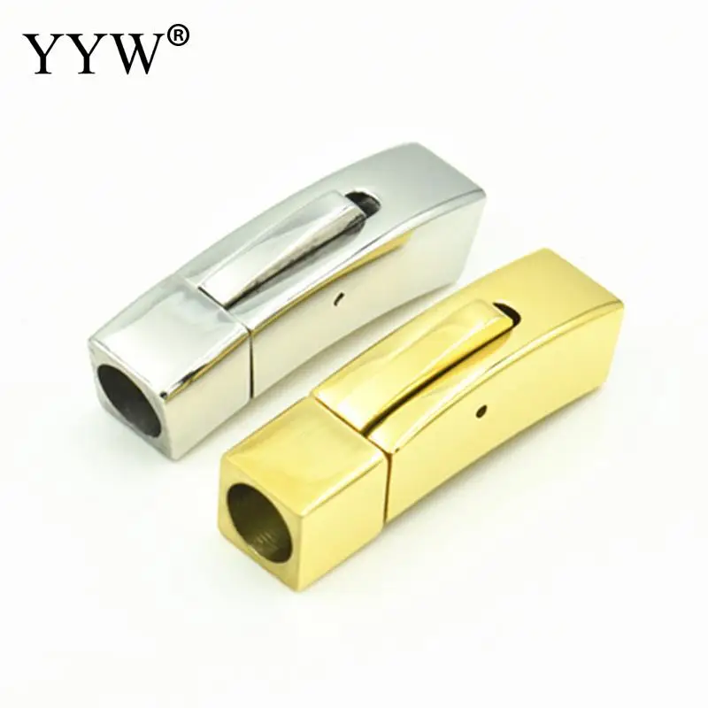 

10pcs/Lot Stainless Steel Curved Bayonet Clasp 3/4/5/6mm Hole Fastener Pushlock Lace Buckle Leather Clasps For Bracelet Diy