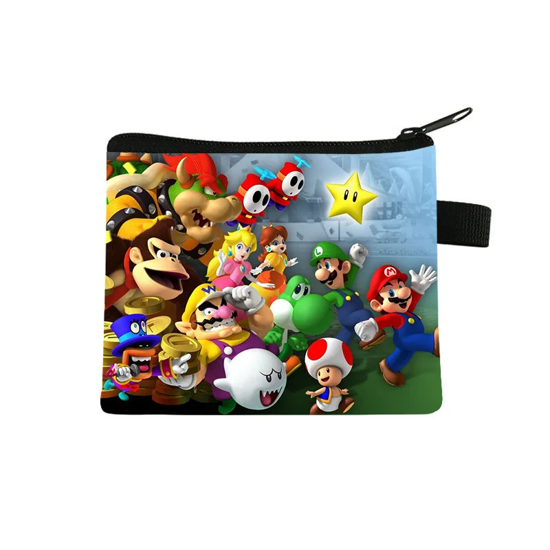 Super Mary Series Cartoon Wallet Mario Bros Luigi Yoshi Anime Figures Mini Storage Coin Purse Cute Small Wallet Children Gifts