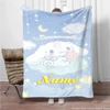 Custom Name Personalized Blanket Sanrio Kids Blanket Soft Fluffy Cinnamoroll Cartoon Warm Throw Quilt Blanket for Sofa Bedroom 1