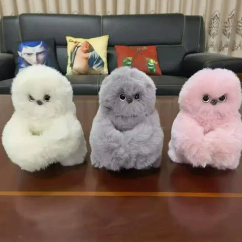 귀여운 부엉이 인형, 꼬인 머리 플러시 인형, 귀여운 싱잉 스타일 가방 펜던트, 소녀 감성 귀여운 애완동물 장난감, 어린이 기계 장난감 선물