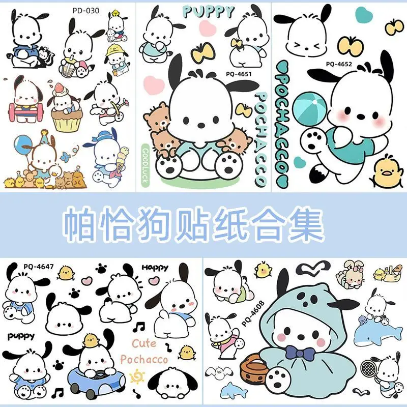 thumbnail image 1 of Pegatina de dibujos animados Kawaii Sanrio Pochacco, pegatina decorativa para ordenador portátil, taza de agua, vehículo eléctrico, pegatina impermeable, regalo, 1 of 5