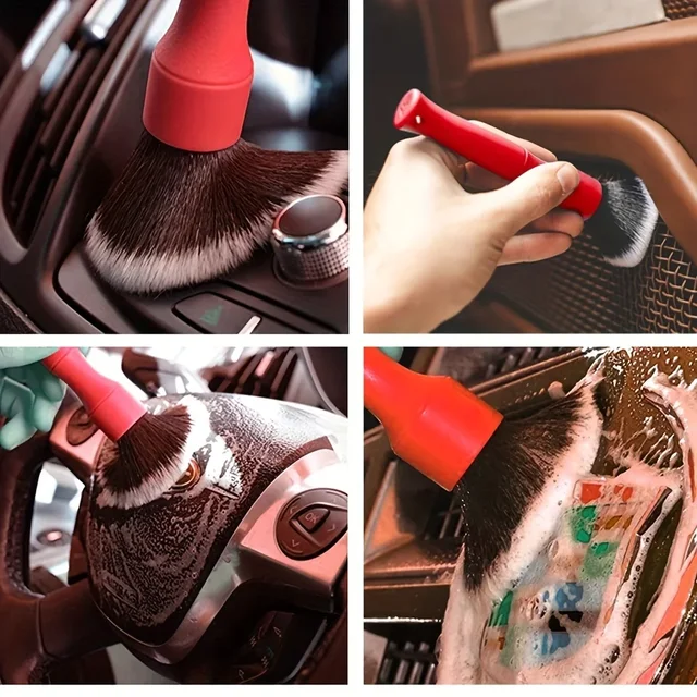 Brosse de détail ultra-douce pour voiture, brosse tative intérieure automatique avec poils synthétiques, plumeau, accessoires de livres automobiles 6