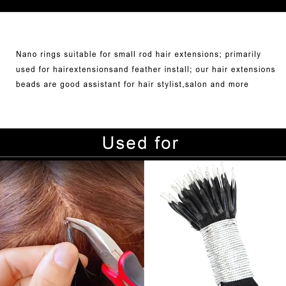2.5mm 헤어 익스텐션 마이크로 링 링크 비즈 나노 링 비즈 헤어 익스텐션용 헤어 익스텐션 도구 1000개
