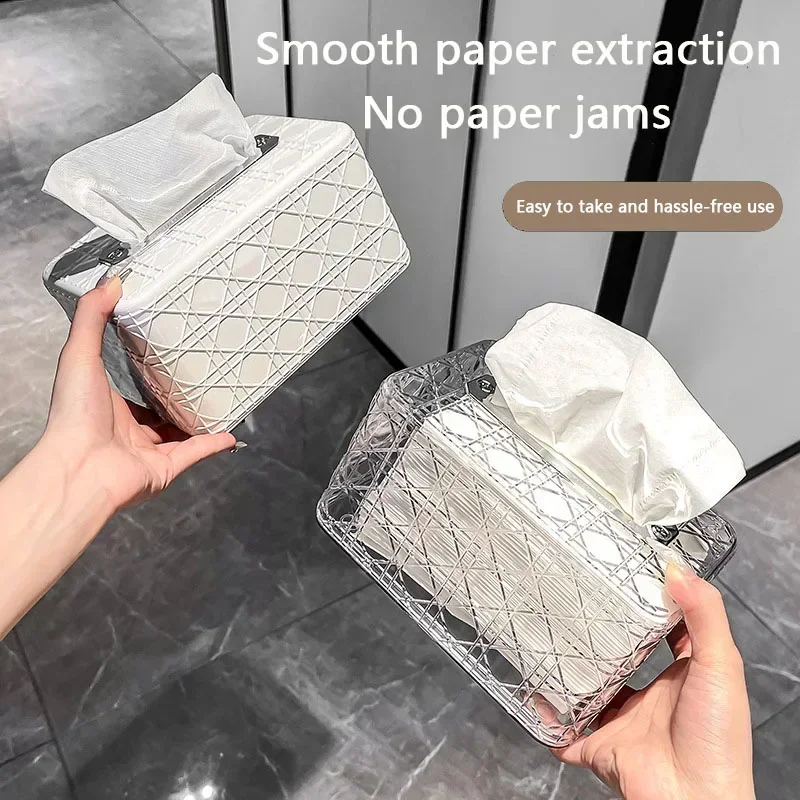 Rattan Pattern Tissue Box Living Room Desktop Tissue Car Toilet tissue box tissue dispenser napkin holder