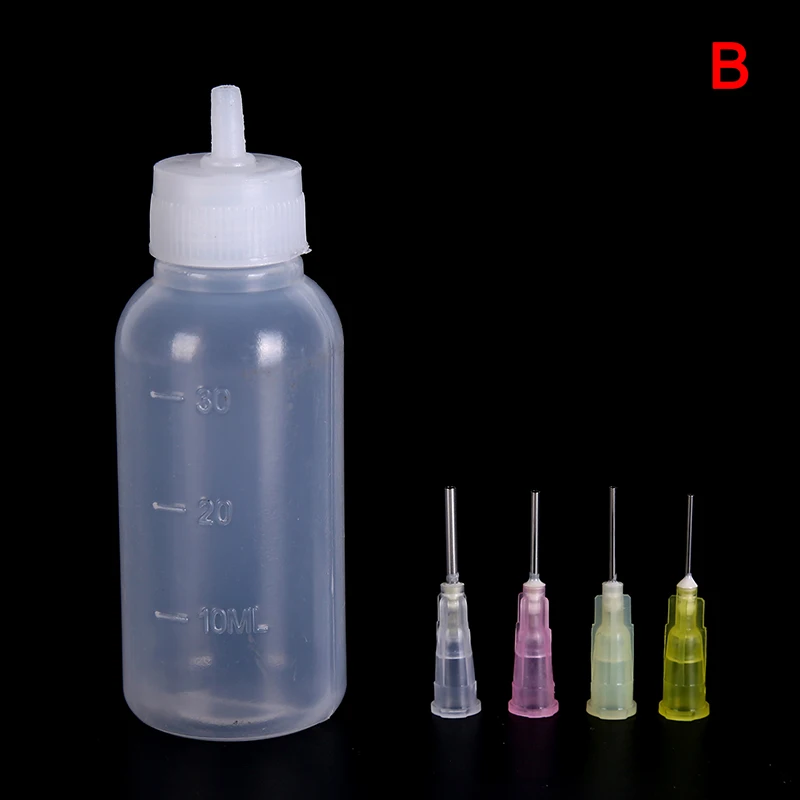 30ml Transparent Polyethylene Flux Alcohol Bottle for Dispenser Rosin Solder Paste Dispensing Bottle + 4pcs Needles Tool Parts flux core welding wire