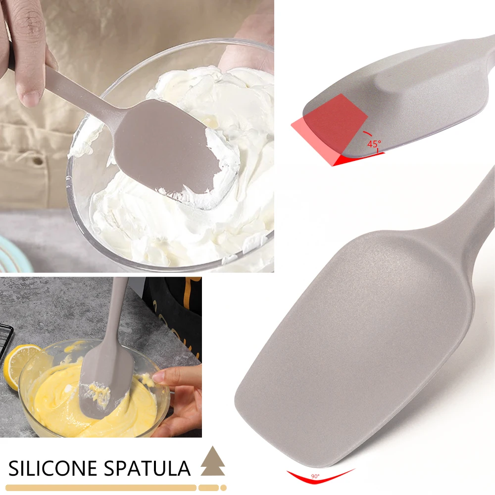 One-piece High Temperature Food Grade Silicone Spatula Baking Mixing Tool Set Cream Spatula Pancake Baking Pan Oil Brush silicone cooking spatula,silicone oil brush