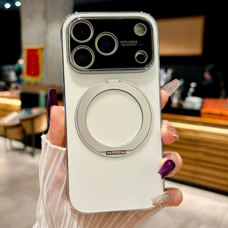 360° Rotating Magnetic Holder Matte Case with Camera Protection and Magsafe Compatibility