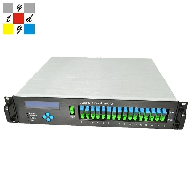 

dual power supply 48V/110V/220V 1550nm pon optical fiber amplifier 16*21dbm with WDM 1550nm catv 16 port EDFA price