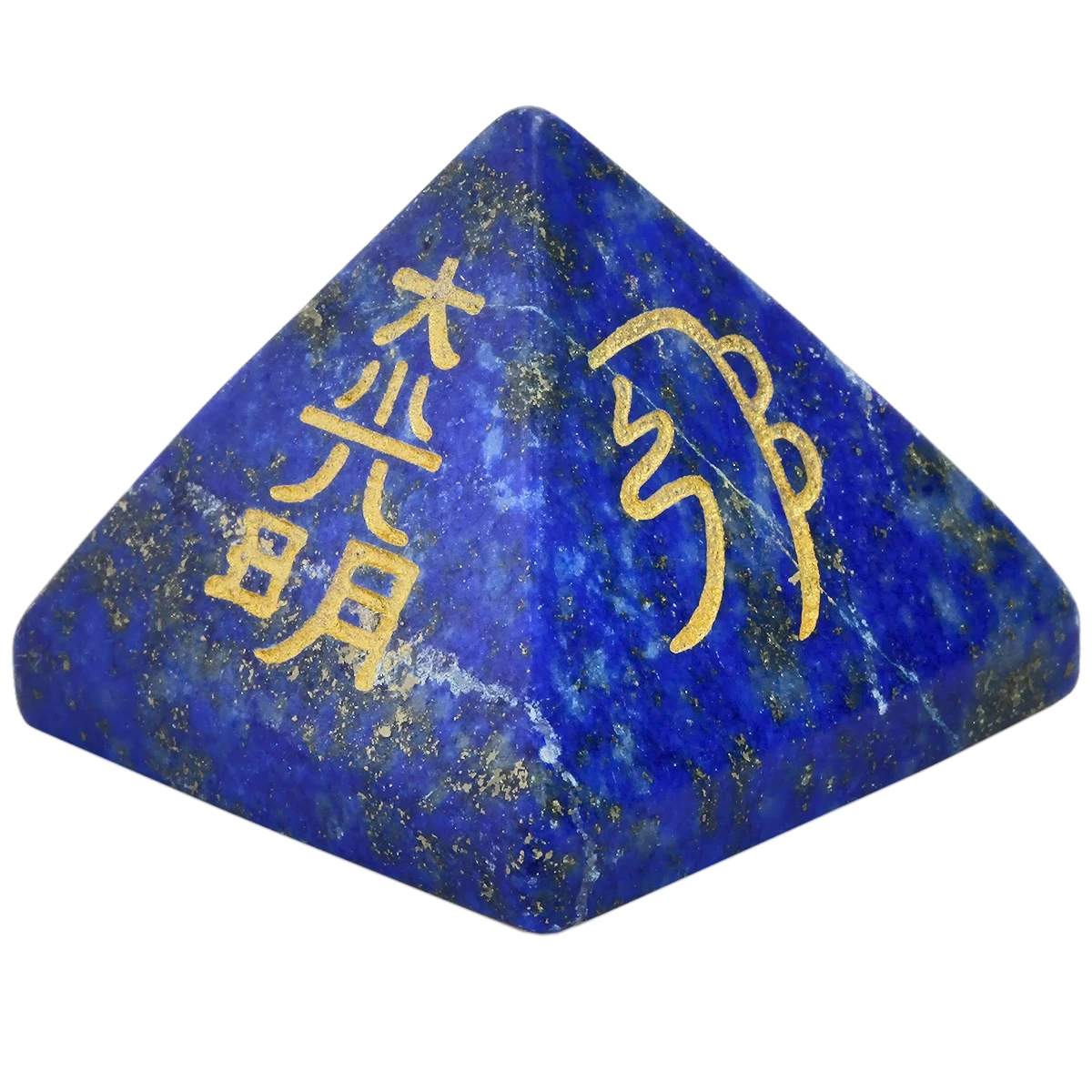Healing Crystal Stone Pyramid With Engraved Chakra Symbol Generator For Meditation Divination Chakra Balancing