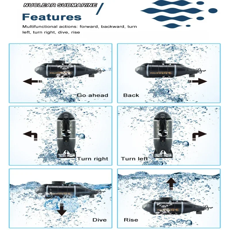 ABS Remote Control Submarine Toy Boat for Kids