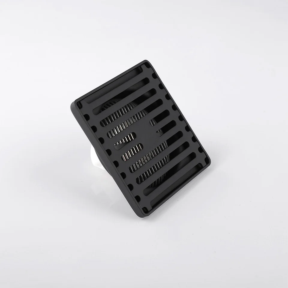 Scarico Doccia Quadrato BAOTIYA Nero 10cm – Kit Completo In Acciaio Inox Con Acchiappacapelli