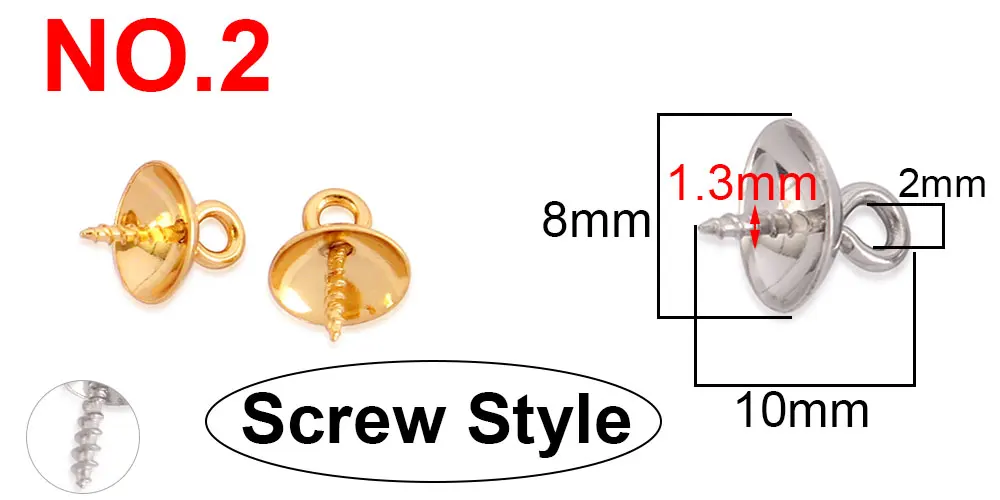30 Stück DIY Edelstahl Tasse Perlens ch raube Augen stifte für Schmuck machen Ergebnisse End kappen Peg Bails Schraube Öse Stift Haken Ösen – Detail 3