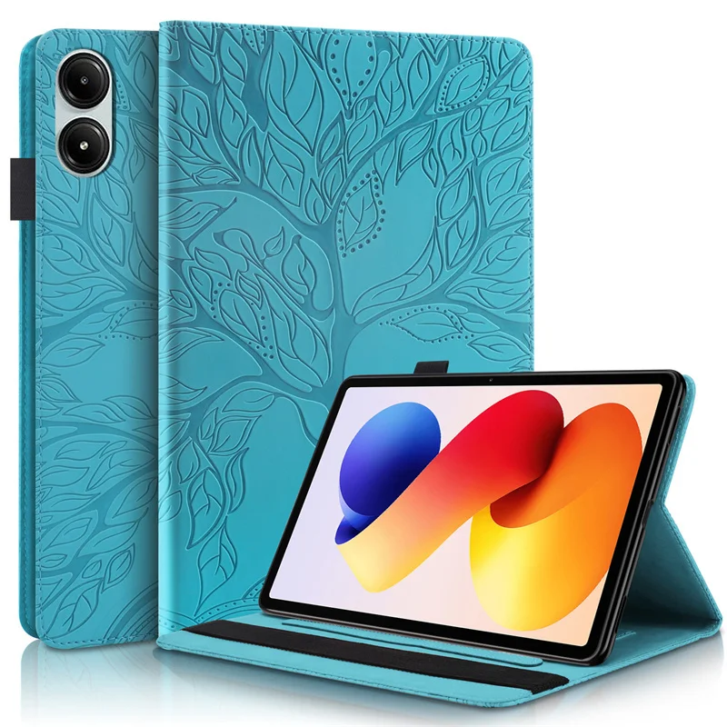 Tree Embossed PU Leather Flip Cover with Soft TPU Back