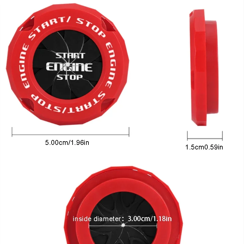 Car Start Button Cover SEAMETAL Car Engine Start Stop Switch Anti-scratch Protection Decorative Stickers